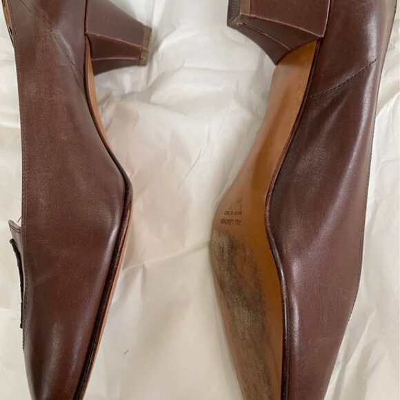 MASERATI Vintage Brown Leather Pump - Sz 9 - Picture 4 of 6